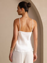 [White] SilkSilky-UK Spaghetti Strap V Neck Camisole 002