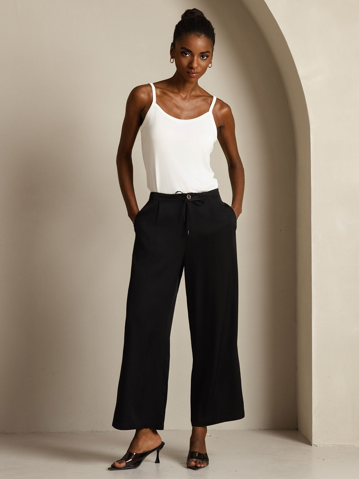 [Black] SilkSilky-UK 19Momme Silk Womens Pants 006