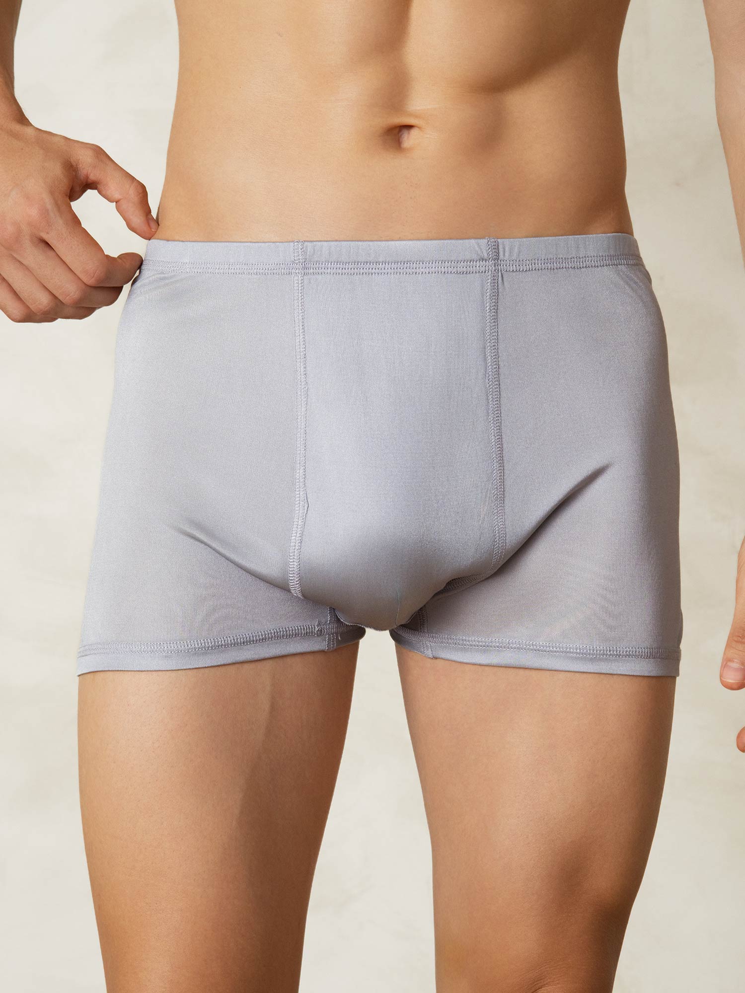 [Gray] SilkSilky-UK Silk Knitted Mens Underwear 001