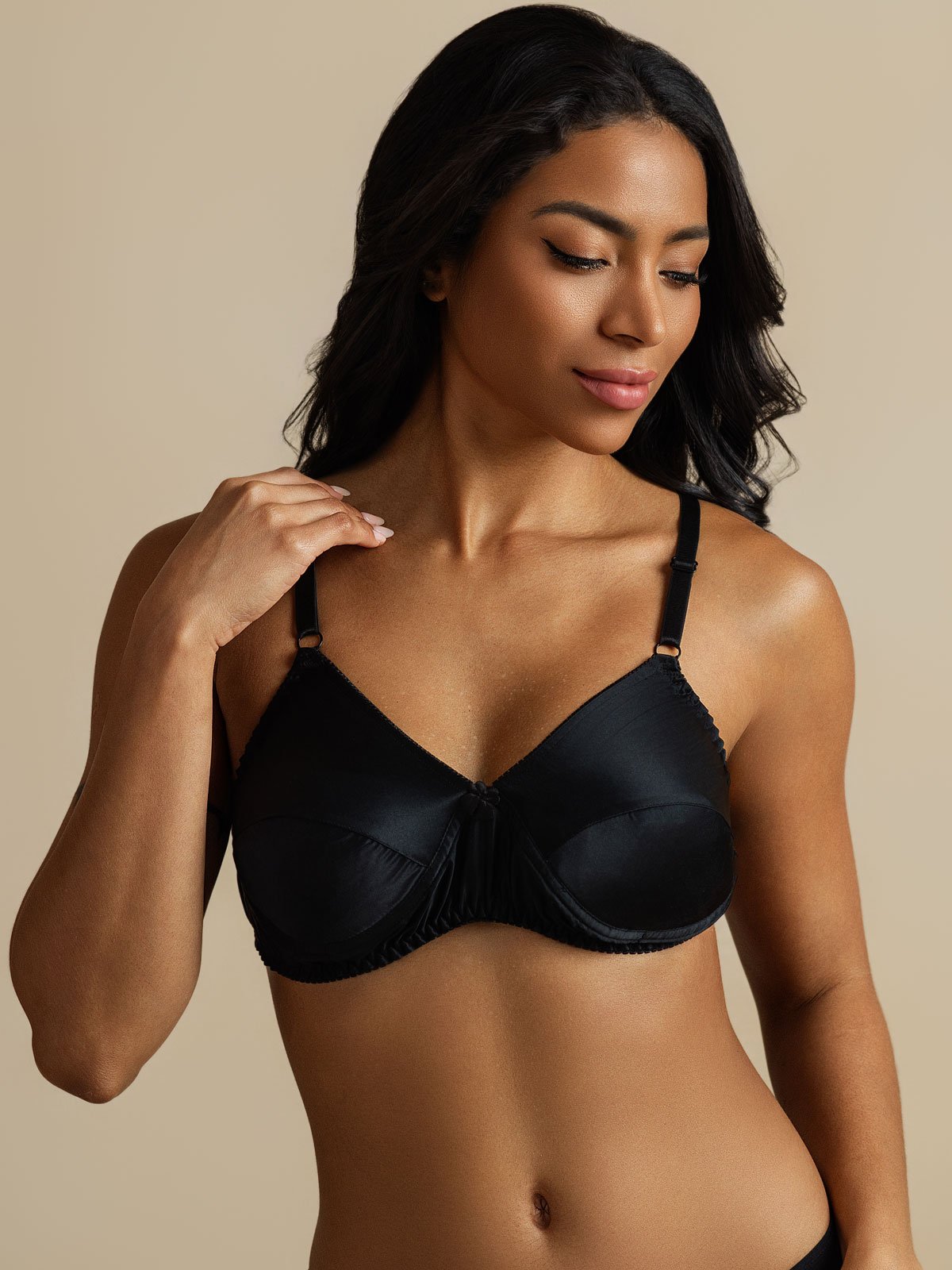 [Black] SilkSilky-UK Pure Silk Bra 007,