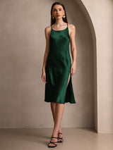 [Dark Green] SilkSilky-UK Spaghetti Strap Dress 001