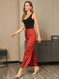 SilkSilky UK 19Momme Silk Knitted Womens Pants Red 004