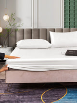 [White] SilkSilky-UK 25Momme Bed Linen Set 006