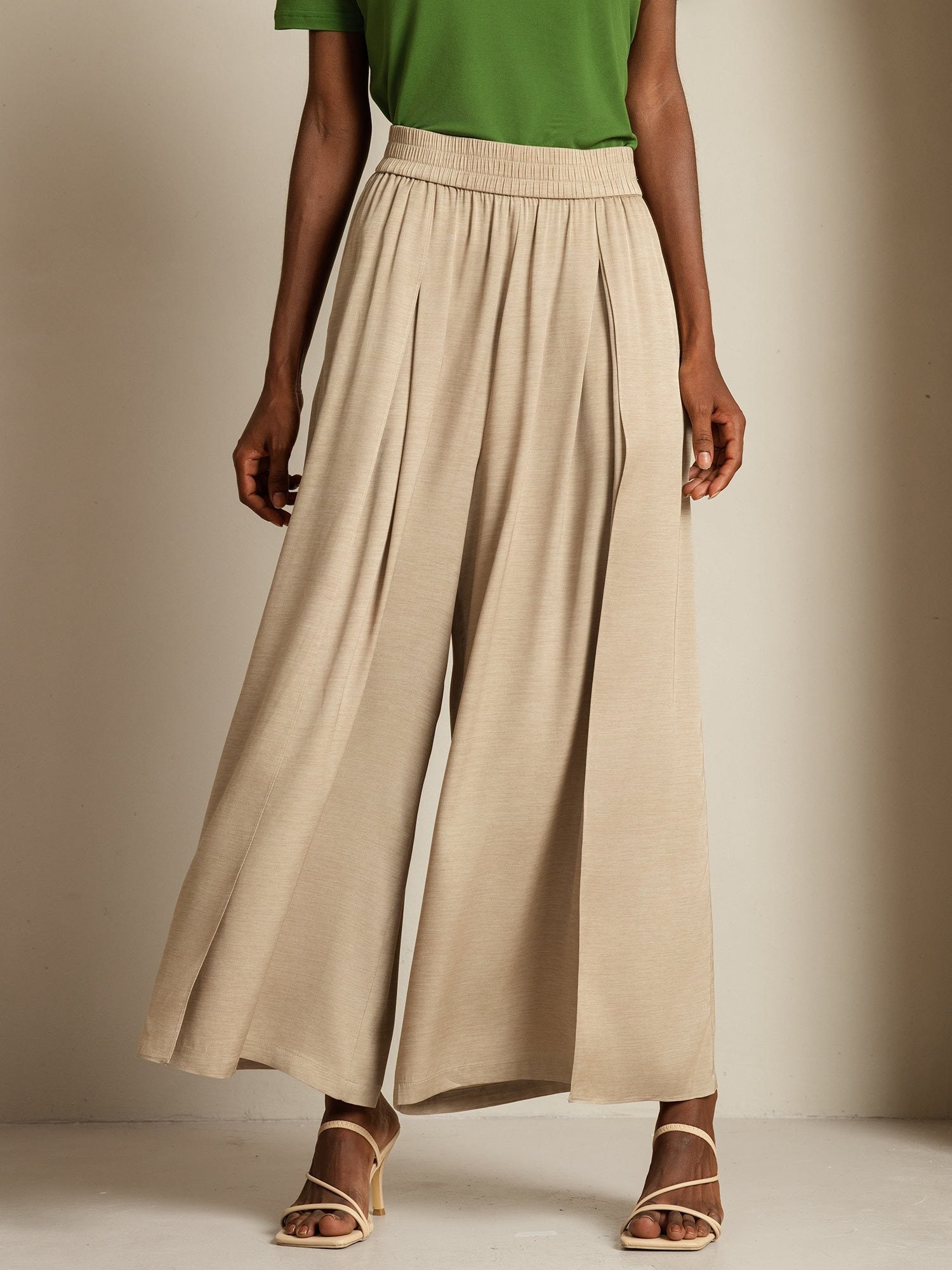 [Tan] SilkSilky-UK 19Momme Silk Womens Pants 003