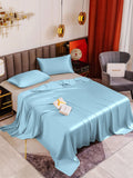 SilkSilky UK 19Momme Pure Silk Bedding Set LightBlue 001