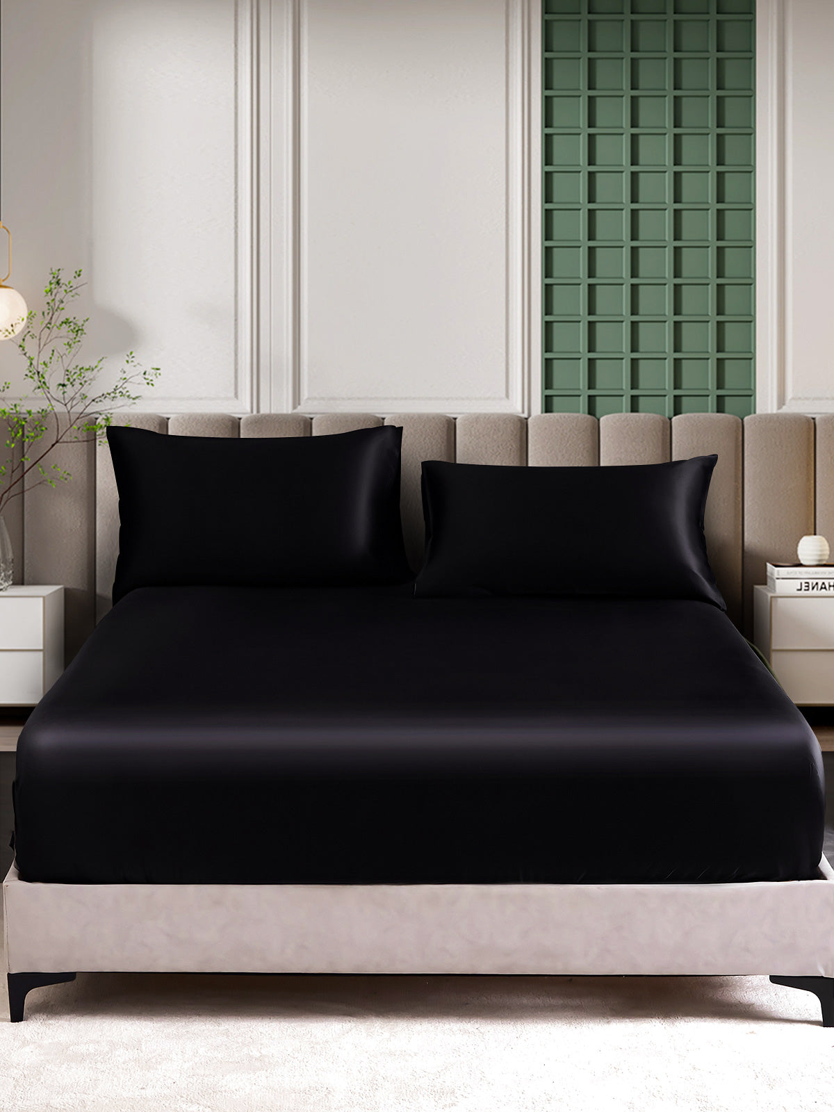 SilkSilky UK 25Momme Pure Silk Bedding Set Black 002