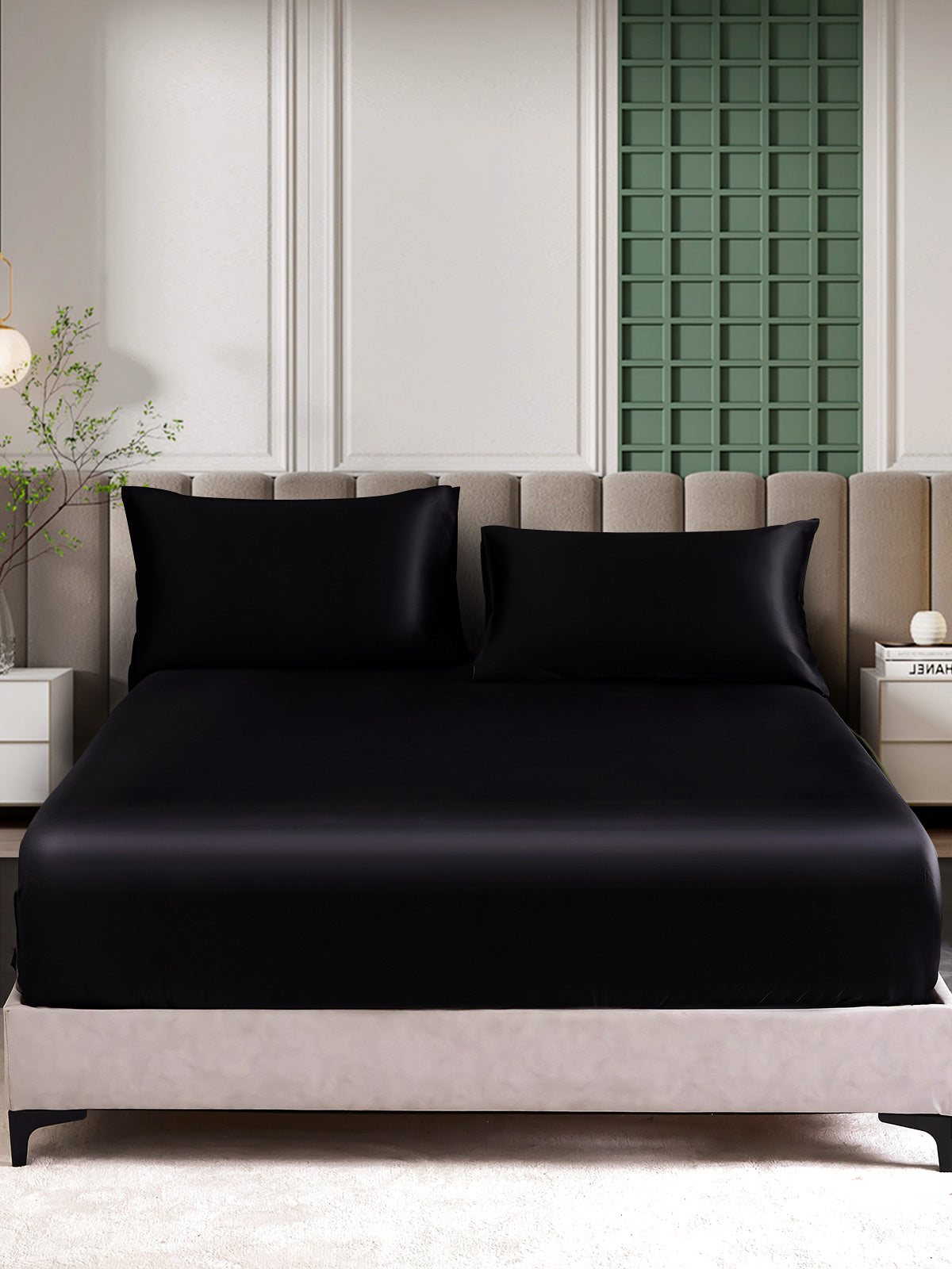 [Black] SilkSilky-UK 25Momme Bed Linen Set 002