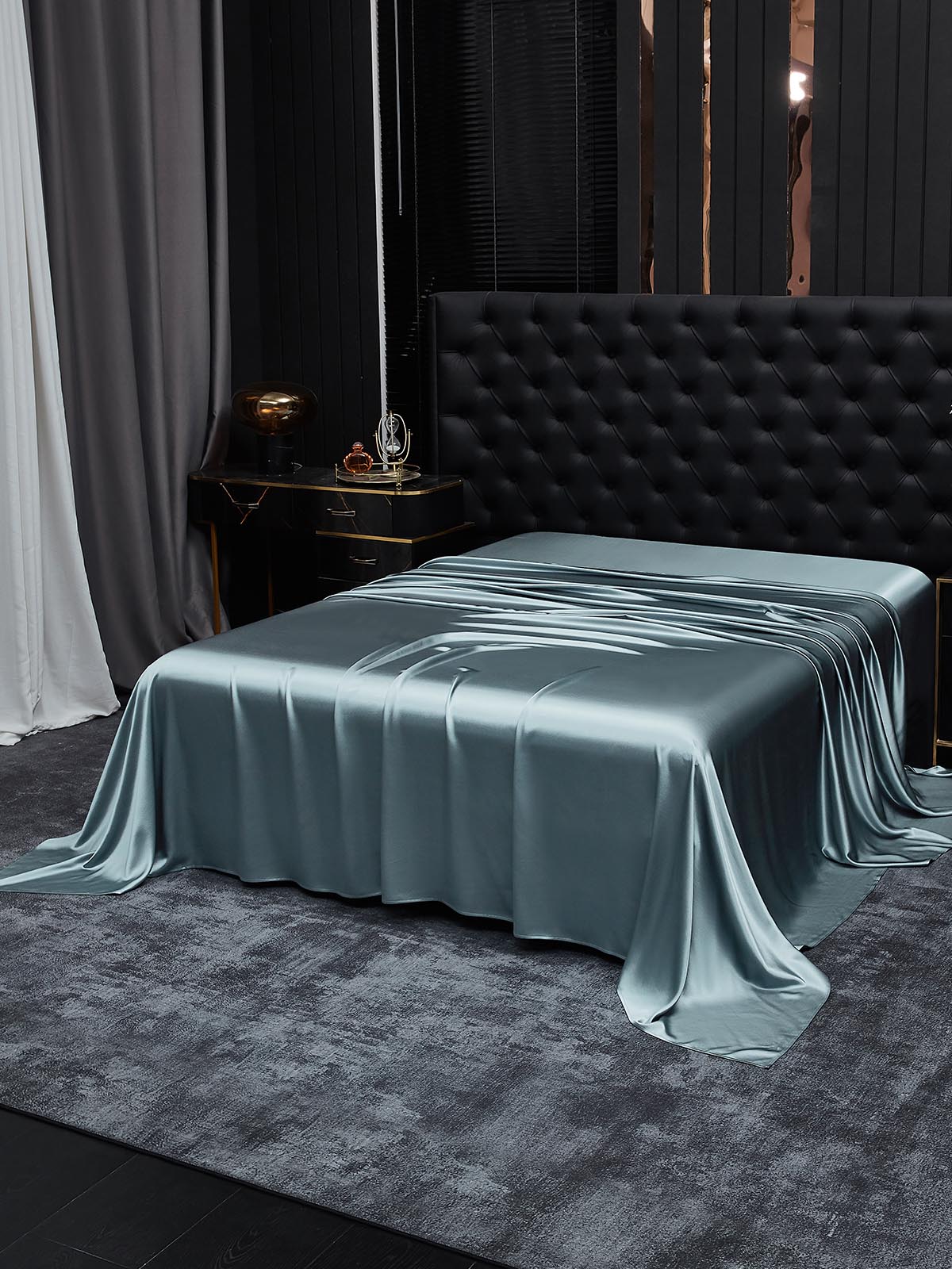 [Grayish Blue] SilkSilky-UK 22Momme Pure Silk Sheet 002