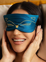 [Teal] SilkSilky-UK Pure Silk Eye Mask 002