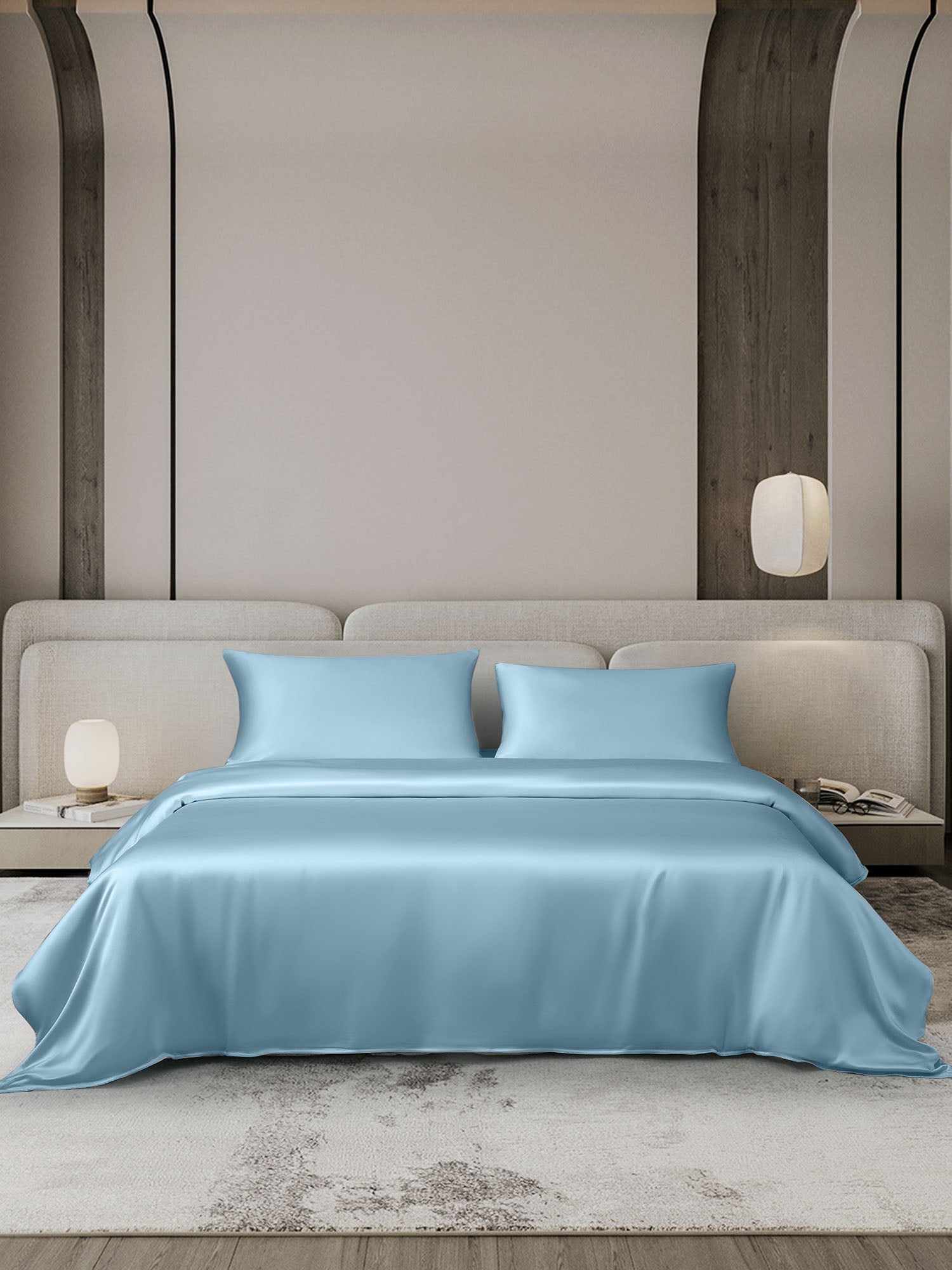 [Light Blue] SilkSilky-UK 19Momme Bed Linen Set 002