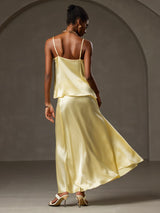[Yellow] SilkSilky-UK Spaghetti Strap Cowl Neck Camisole 002