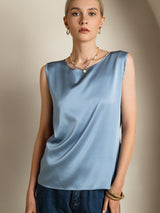 [Grayish Blue] SilkSilky-UK Sleeveless Round Neck Camisole 004
