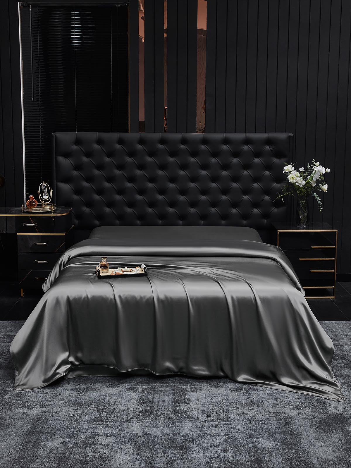 [Dark Gray] SilkSilky-UK 19Momme Pure Silk Duvet Cover 002