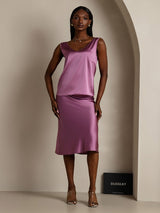 [Deep Purple] SilkSilky-UK Sleeveless V Neck Camisole 005