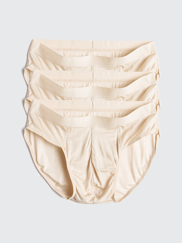 [Beige] SilkSilky-UK Pure Silk Mens Underwear 004