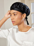 SilkSilky UK Pure Silk Sleep Cap Black 002