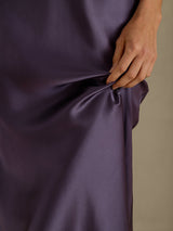 [Purple Gray] SilkSilky-UK Spaghetti Strap V Neck Dress 005