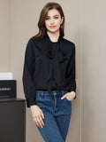 Bow Tie Silk Blouse Shirt