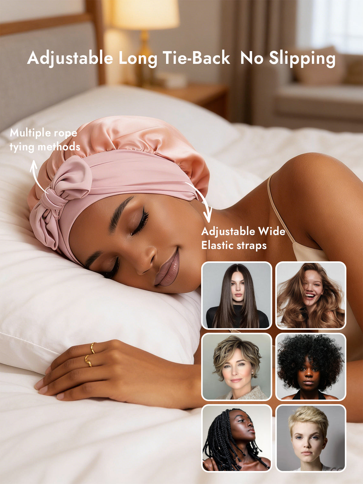 [Pink] SilkSilky-UK Pure Silk Sleep Cap 004