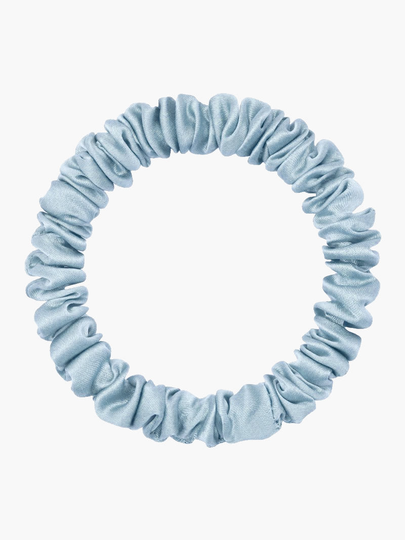 SilkSilky-UK 19Momme Pure Silk Scrunchie SkyBlue 004