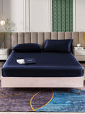 SilkSilky UK 25Momme Pure Silk Bedding Set DarkBlue 002