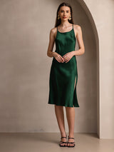 [Dark Green] SilkSilky-UK Spaghetti Strap Dress 006