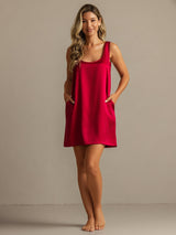 [Wine] SilkSilky-UK 19Momme Machine-Washable Silk Sleeveless Scoop Neck Nightdress 003
