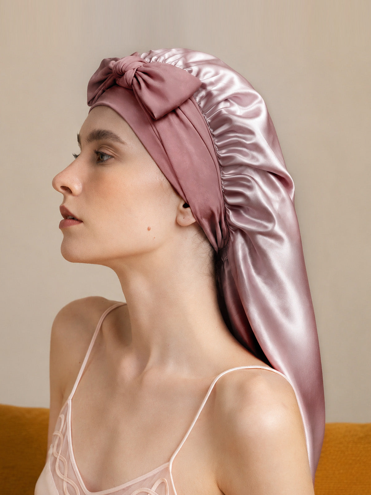 [Pink] SilkSilky-UK Sleep Cap 001