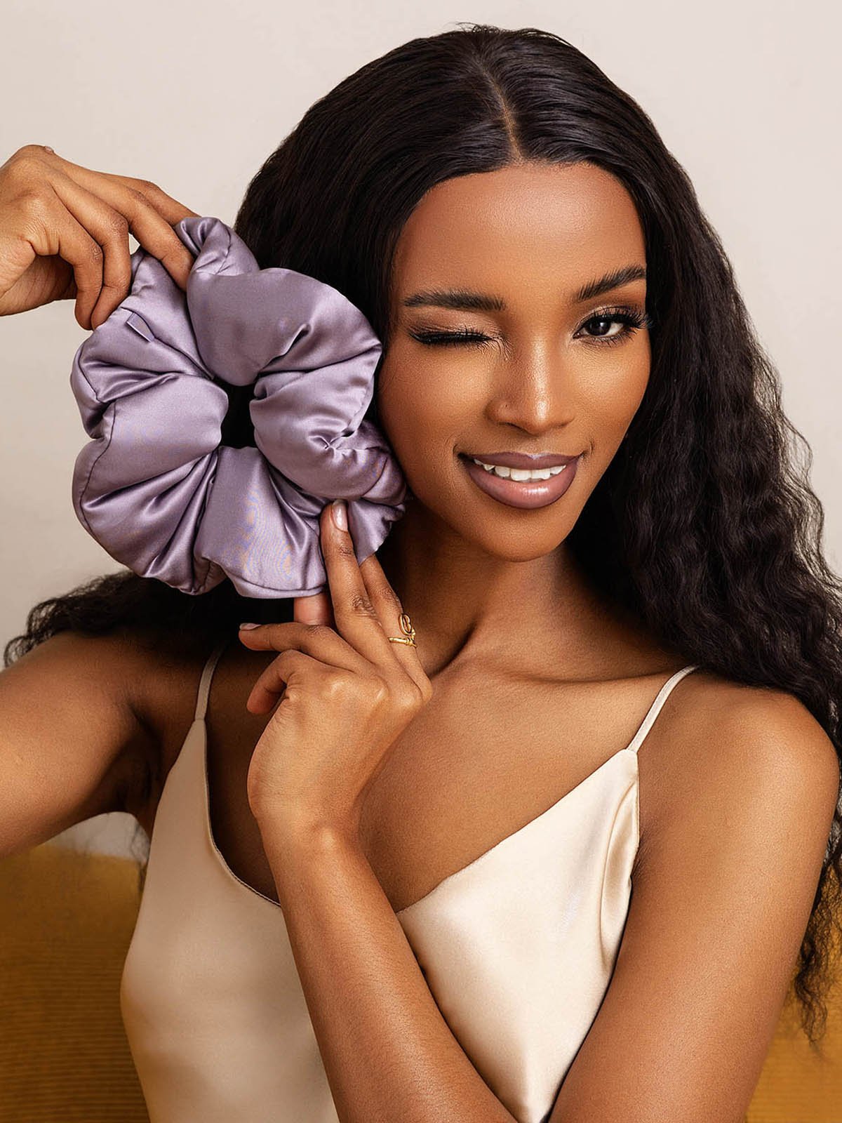 [Deep Purple] SilkSilky-UK Pure Silk Scrunchie 003