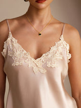 [Pink] SilkSilky-UK Spaghetti Strap V Neck Camisole 004