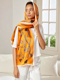 SilkSilky UK Pure Silk Scarf Orange 002