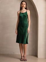 [Dark Green] SilkSilky-UK Spaghetti Strap Dress 007