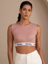 [Pink] SilkSilky-UK Sleeveless Crew Neck Camisole 001