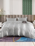 SilkSilky UK 25Momme Pure Silk Bedding Set Silver 002