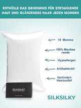 [White] SilkSilky-UK 19Momme Pure Silk Pillowcase 002