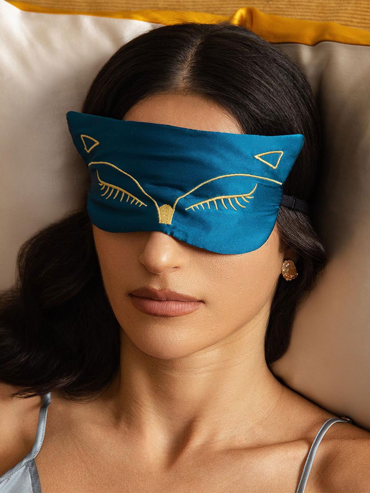 [Teal] SilkSilky-UK Pure Silk Eye Mask 001