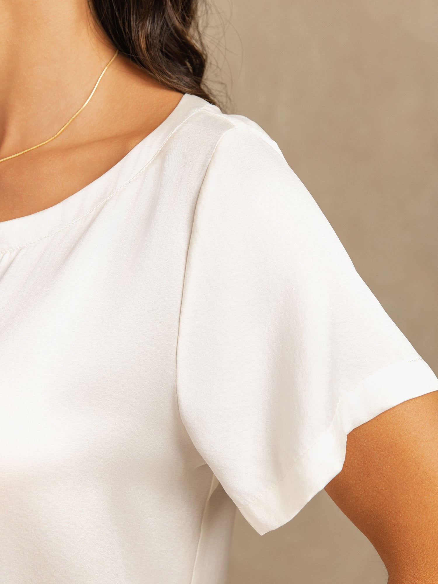 [White] SilkSilky-UK 19Momme Washable Silk Womens Pajamas 004