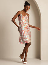 [Cherry] SilkSilky-UK Pure Silk V Neck Dress 003,