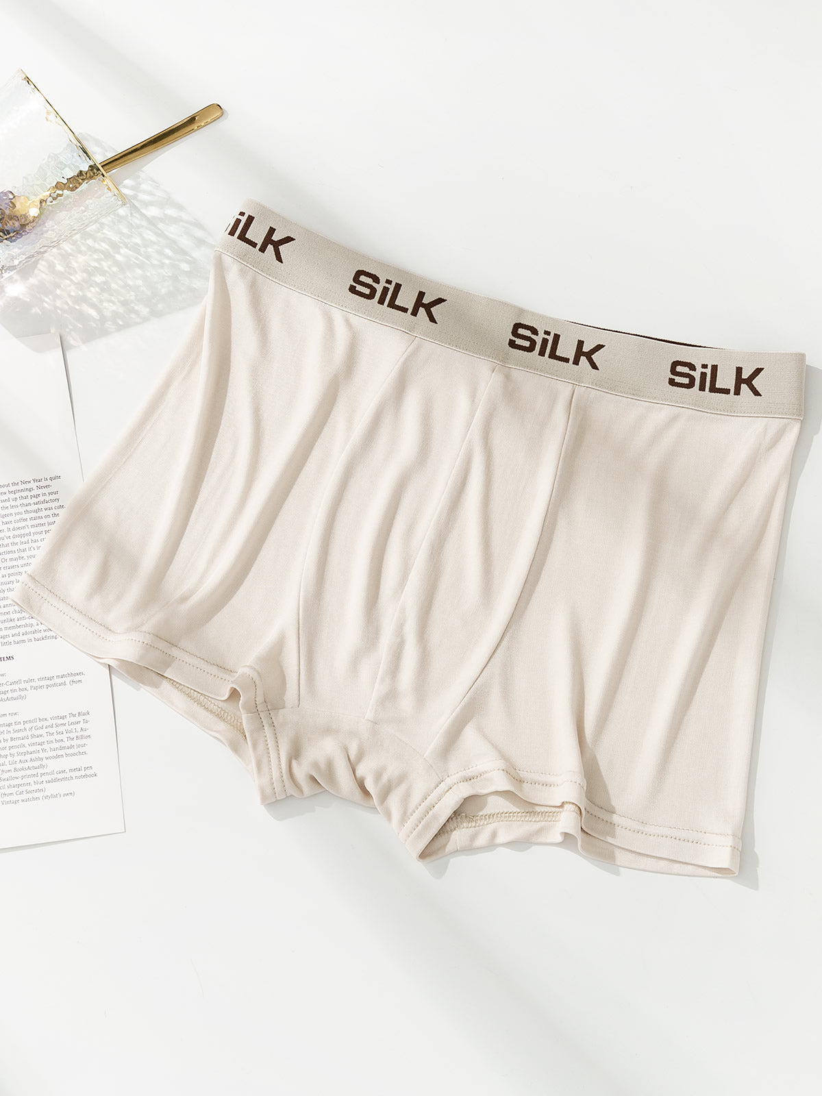 [Beige] SilkSilky-UK Pure Silk Mens Underwear 004