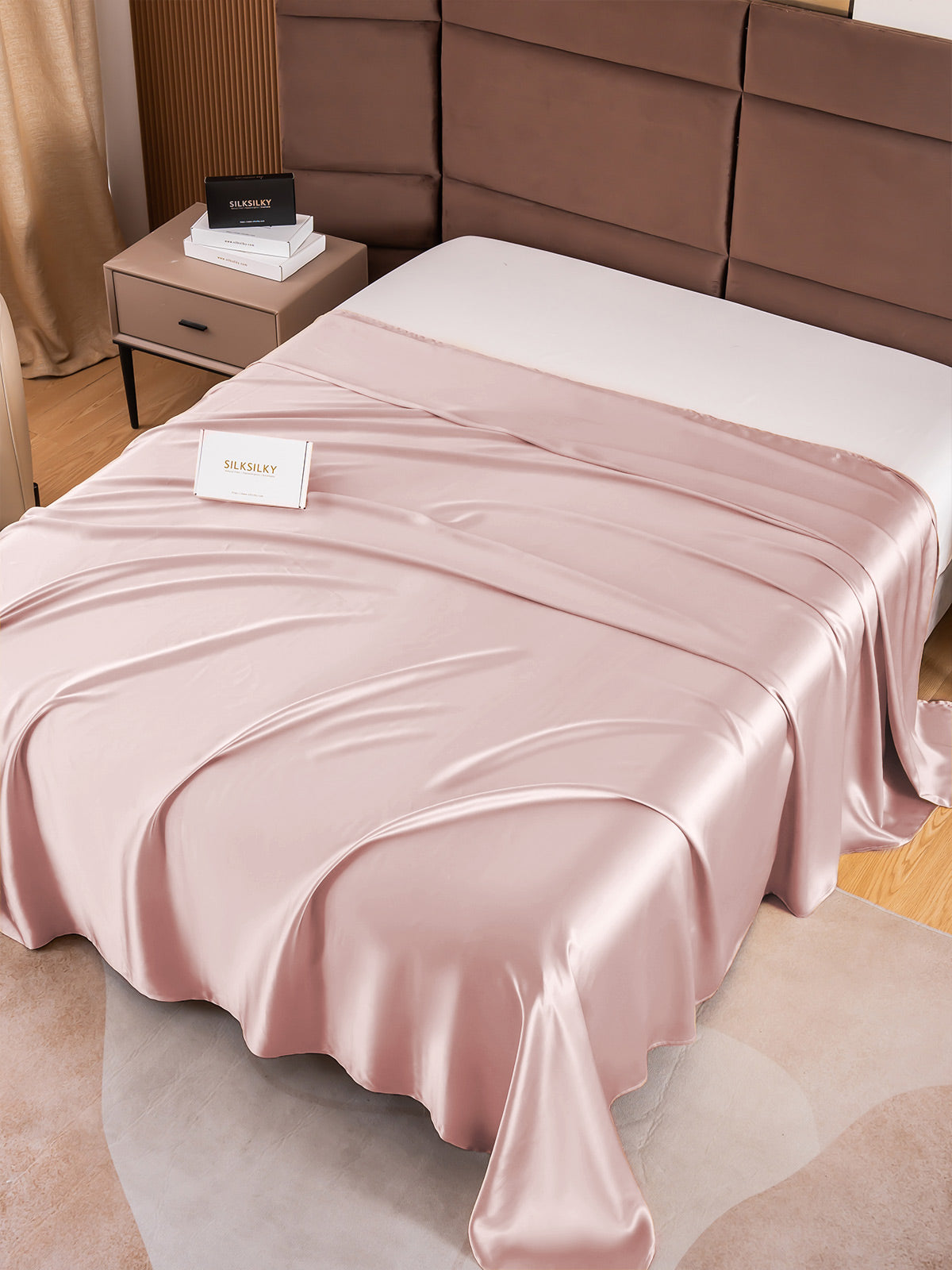 SilkSilky-UK 19Momme Pure Silk Sheet PaleMauve 001