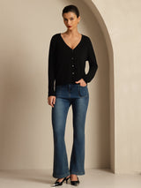 [Black] SilkSilky-UK Long Sleeve Women's Cardigan 006
