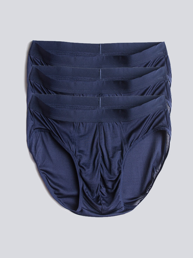 [Dark Blue] SilkSilky-UK Pure Silk Mens Underwear 005
