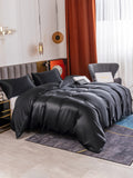 SilkSilky UK 19Momme Pure Silk Bedding Set Black 004