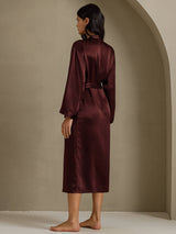 [Brown] SilkSilky-UK Long Sleeve Women's Dressing Gown 002