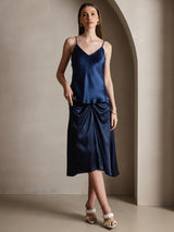 [Dark Blue] SilkSilky-UK Spaghetti Strap V Neck Camisole 003
