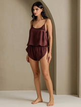 [Brown] SilkSilky-UK Spaghetti Strap Camisole Set 010