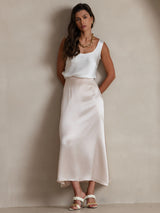 [White] SilkSilky-UK Sleeveless Camisole 007