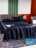 SilkSilky UK 25Momme Pure Silk Bedding Set DarkBlue 002