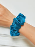 SilkSilky-UK 19Momme Pure Silk Scrunchie Teal 001