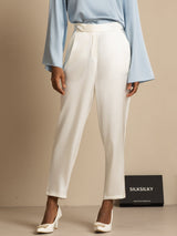 [White] SilkSilky-UK 19Momme Silk Womens Pants 001
